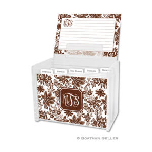 Recipe Box - Classic Floral Brown