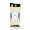 Travel Tumbler - Greek Key Band Navy