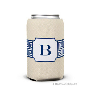 Koozie - Greek Key Band Navy