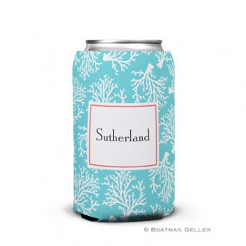 Koozie - Coral Repeat Teal