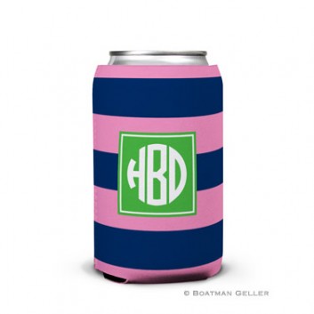 Koozie - Rugby Navy & Pink