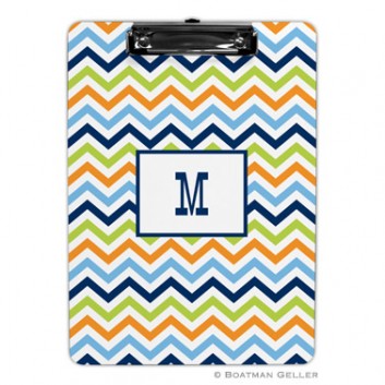 Clipboard - Chevron Blue Orange & Lime